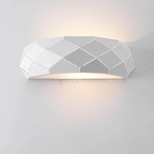 Kinkiet LAMPA ścienna REUS LP-8069/1W WH Light Prestige geometryczna OPRAWA półokrągła przyścienna biała