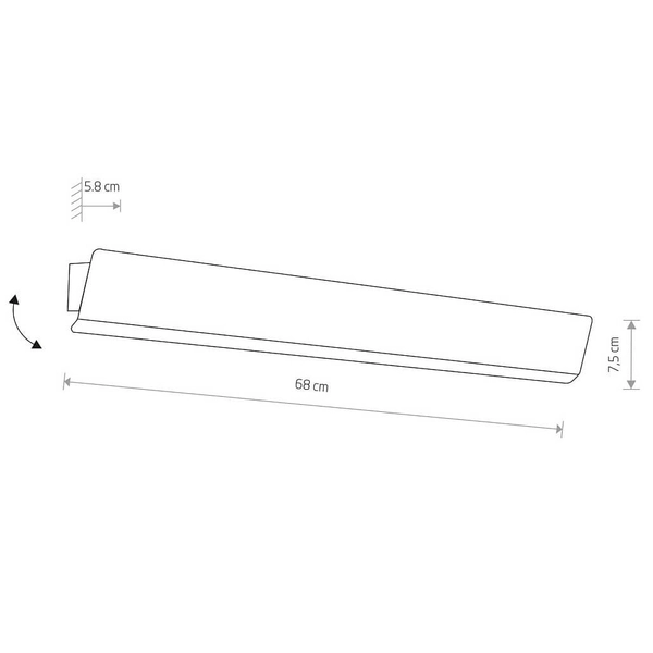 Kinkiet regulowany podłużny Wing 7550 Nowodvorski z włącznikiem czarny
