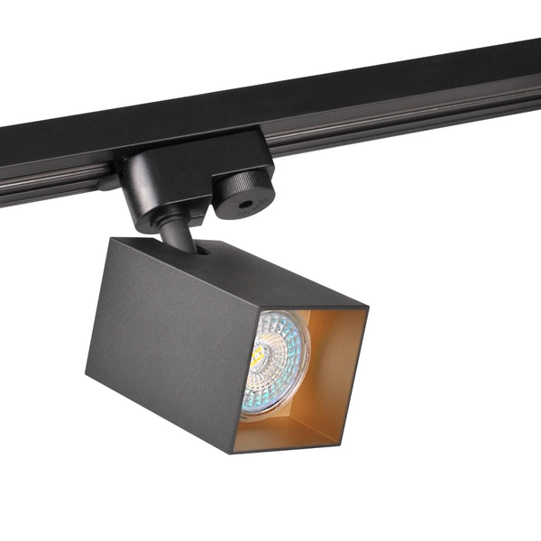 1-fazowy zestaw szynowy SQUARE 321732 sufitowy czarny złoty
