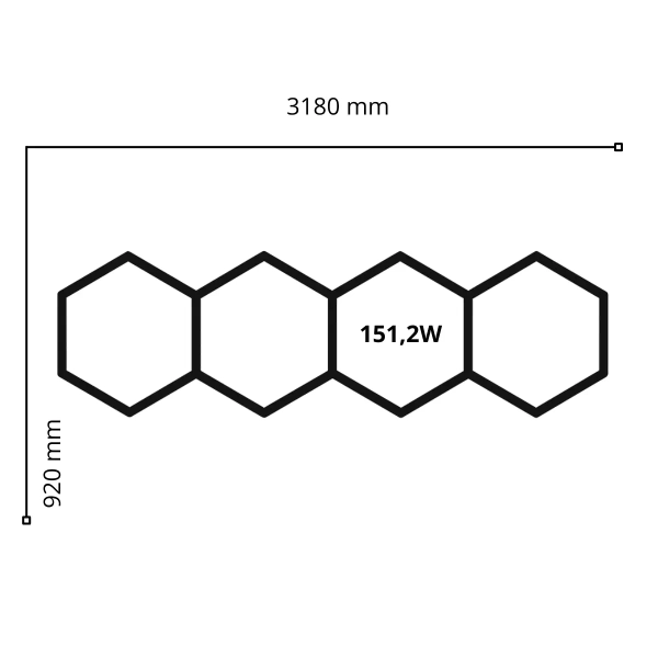 Panel sufitowy plaster miodu HEX-440-Y7-V11-PS1 LED 151W 4000K IP54 biały