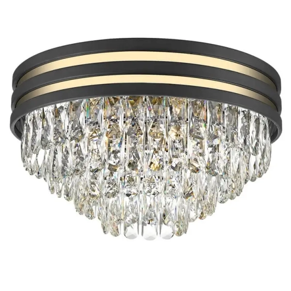 Kryształowa lampa sufitowa NAICA C0525-05A-P7D7 glamour czarna złota
