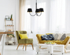 Wisząca lampa Sasto K-4335 klasyczna do salonu czarna złota