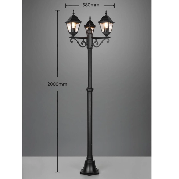 Potrójna latarnia stojąca Livenza 405760332 IP44 czarny