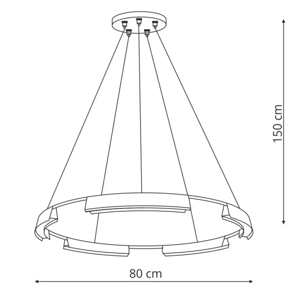 Ledowa lampa wisząca Tura LP-9786/1P 80cm GD LED 45W CCT pierścień złoty