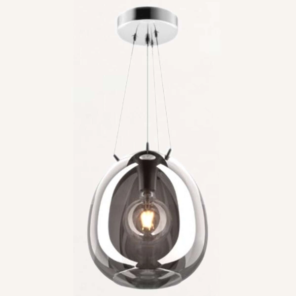 Loftowa lampa wisząca MOON P19066B-D30 nad stół chrom lustrzany
