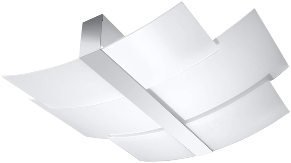 Plafon LAMPA sufitowa SL.0351 szklana OPRAWA chrom biała