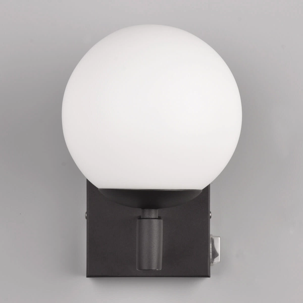 Naścienna lampa KULA 284270132 IP44 bubble szklana metalowa czarna biała