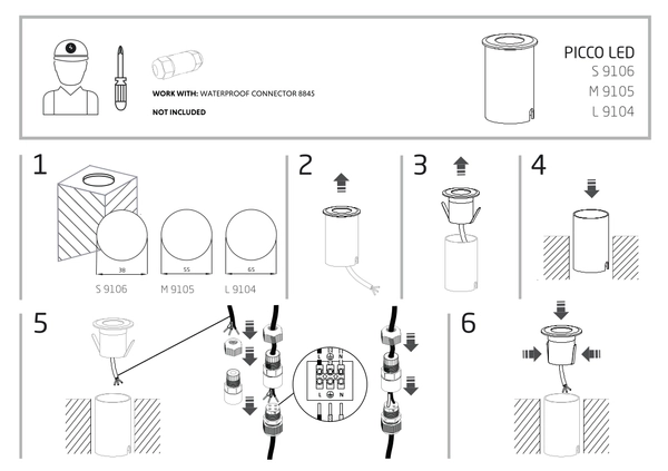 Okrągła lampa najazdowa PICCO 9104 LED 3W 3000K srebrna IP67