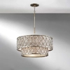 Wisząca LAMPA antyczna Lucia FE-LUCIA-P-E-2TR Elstead FEISS okrągła OPRAWA glamour ZWIS okrągły srebrny