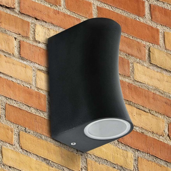 Zewnętrzna LAMPA ścienna BOSTON 303363 Polux metalowa OPRAWA ogrodowy KINKIET elewacyjny na taras IP44 outdoor czarny