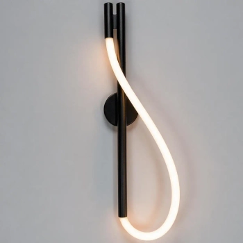 Nowoczesny kinkiet ścienny SERPENTE 1753 czarny LED 12W 3000-6000K CCT z wężykiem