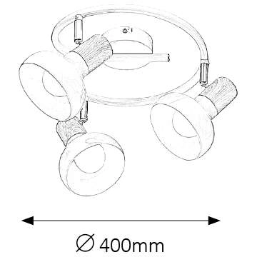 LAMPA sufitowa HOLLY 5946 Rabalux regulowana OPRAWA reflektorki skandynawskie drewno buk białe
