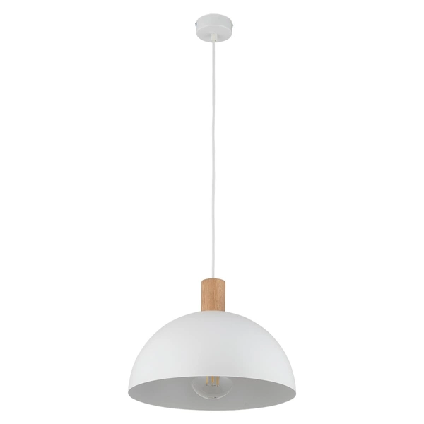 Lampa wisząca kopuła do salonu Oslo 4851 TK Lighting drewniana biała