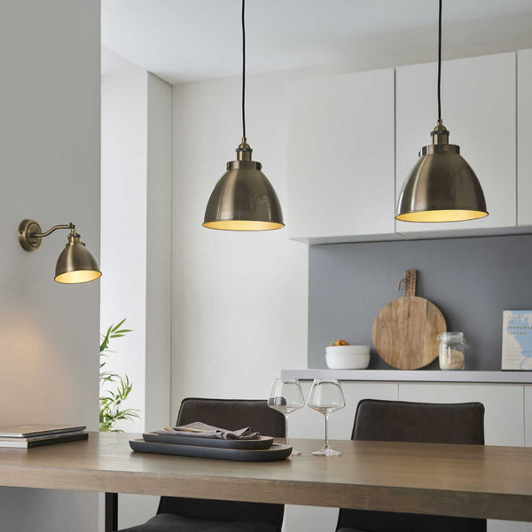 Lampa wisząca nad wyspę kuchenną Franklin 98745 Endon kopuła mosiądz