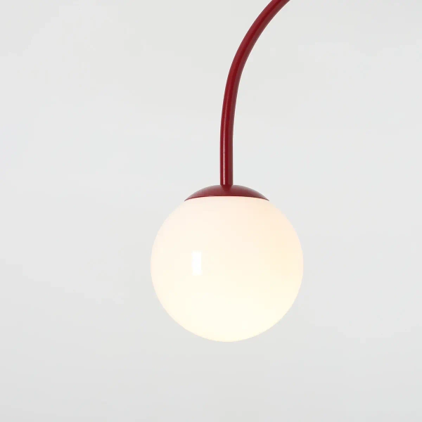 Ścienna lampa skandynawska UNA 1116C15 kula szklana czerwona
