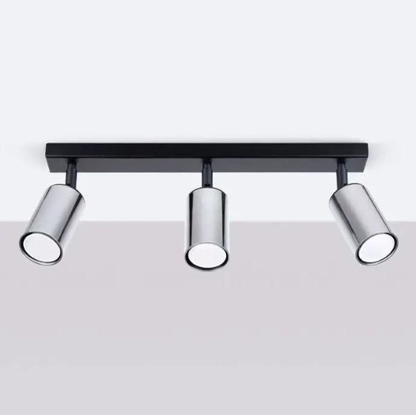 Potrójny plafon Winx SL.1368 Sollux tubki metalowe chrom czarny