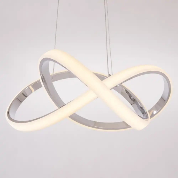 Futurystyczna lampa wisząca Tokyo P01670CH Cosmolight LED 32W 3000K metal biała srebrna