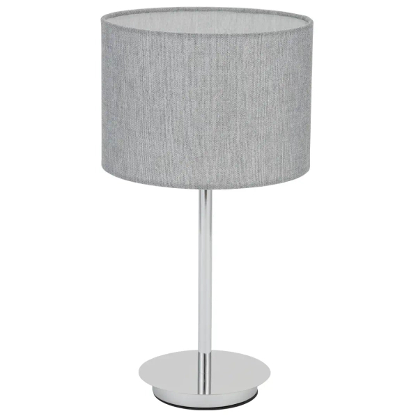 Stołowa lampa tkaninowa HOTEL MOOD 11786 z abażurem szara chrom