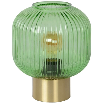Stojąca LAMPKA nocna MALOTO  45586/20/33 Lucide szklana LAMPA loftowa stołowa zielona mosiądz