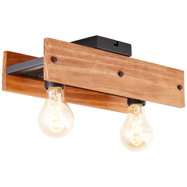 Sufitowa lampa drewniana Calandra 99449/76 czarna brązowa