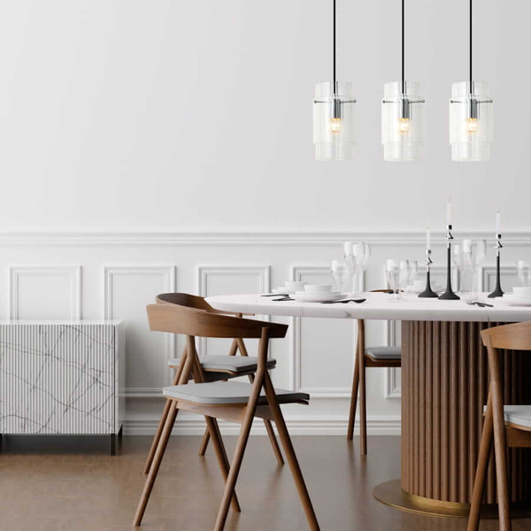 Wisząca lampa kuchenna Savona LP-707/3L nad wyspę czarna OUTLET