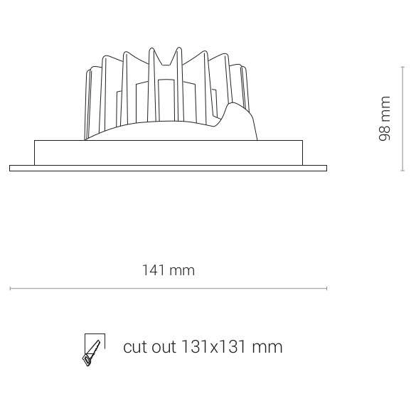 Wpust LAMPA sufitowa DIA 8722 Nowodvorski metalowa OPRAWA kwardatowa LED 18W 3000K schodowa biała czarna