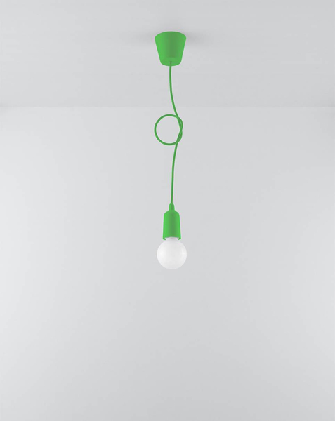 LAMPA wisząca SL.0581 przewód OPRAWKA na żarówkę zwis industrialny kabel zielony