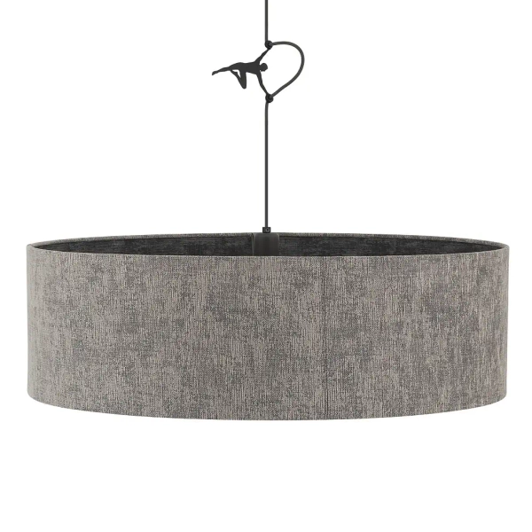 Regulowana wisząca lampa LAGO 11675 tuba tkanina szara