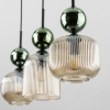 Glamour wisząca lampa na belce Sophia Green 11147 szklana zielony