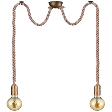 LAMPA wisząca ROPE 310100204 Trio metalowa OPRAWA marynistyczne liny patyna beżowe