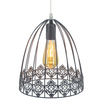 Loftowa LAMPA wisząca Klatka 6802/1 ZWIS - 02 Elem druciana OPRAWA metalowa klatka zwis szary