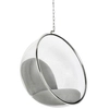 Fotel wiszący Bubble JH-200.L.GREY.17W z jasnoszarą poduszką wełnianą
