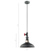 Industrialna LAMPA wisząca GARIBALDO MDM-2781/1 GR+BK Italux metalowa OPRAWA zwis zawór szary