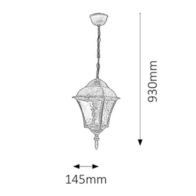 Zewnętrzna LAMPA wisząca TOSCANA 8394 Rabalux IP43 metalowa OPRAWA ogrodowa vintage outdoor złoto antyczne