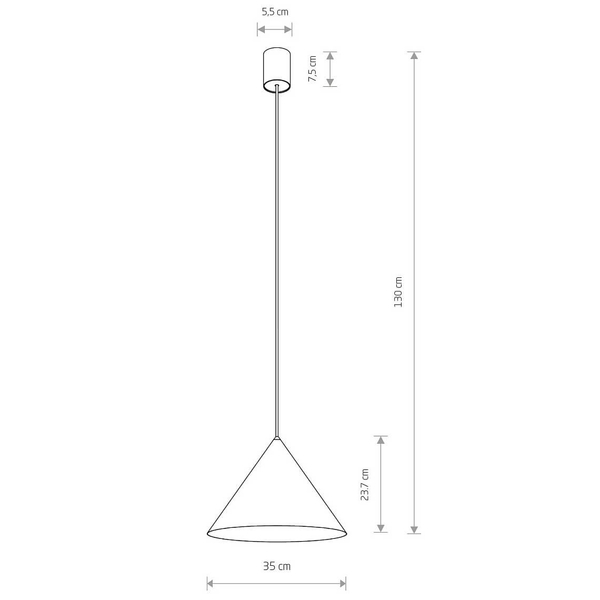 Lampa do salonu trójkątna ZENITH 11486 zwis terakota