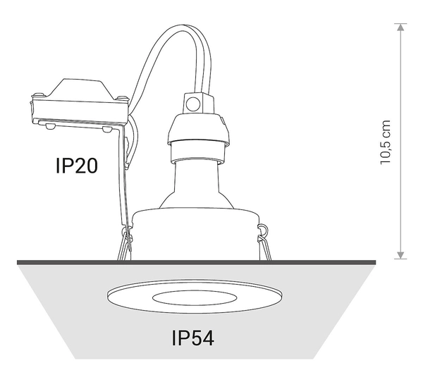 Oczko do zabudowy Golf 8376 czarna lampa wpuszczana schodowa