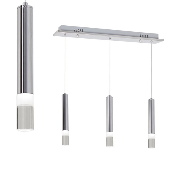 LAMPA wisząca ICE ML322 Milagro zwis OPRAWA listwa sufitowa LED 15W 4000K tuby sople chrom