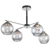 Modernistyczna LAMPA sufitowa 1859/4 8C Elem szklana OPRAWA loftowa chrom