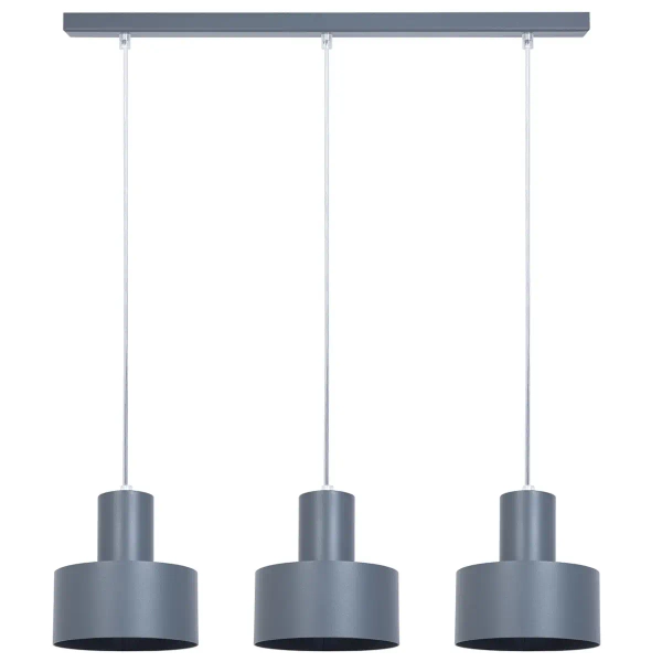 Regulowana lampa wisząca Rif 3 41166 nad stół do jadalni grafitowy