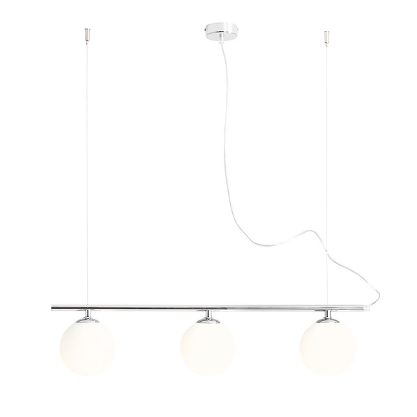 Srebrna lampa wisząca Beryl 1006E_4 Aldex szklane kule balls do jadalni