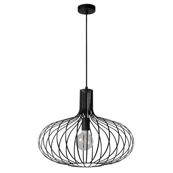 Lampa wisząca druciana Manuela 78374/50/30 Lucide do salonu metalowa czarna