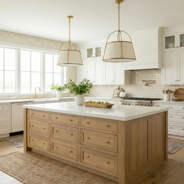 Modernistycza lampa wisząca SAVANNAH biała złota metalowa art deco z abażurem P05545BR-WH