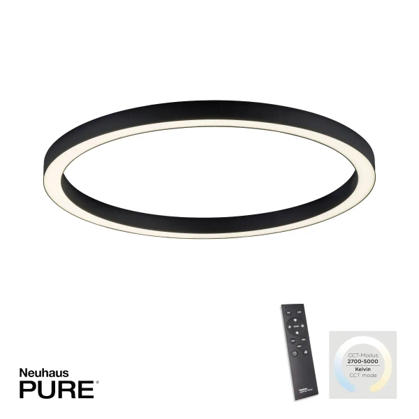 Owalna lampa sufitowa z pilotem PURE-LINES grafitowa 6306-13 1xLED 42W CCT