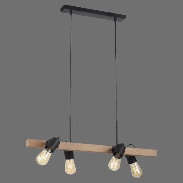 Wisząca lampa skandynawska Canop drewniana belka do salonu