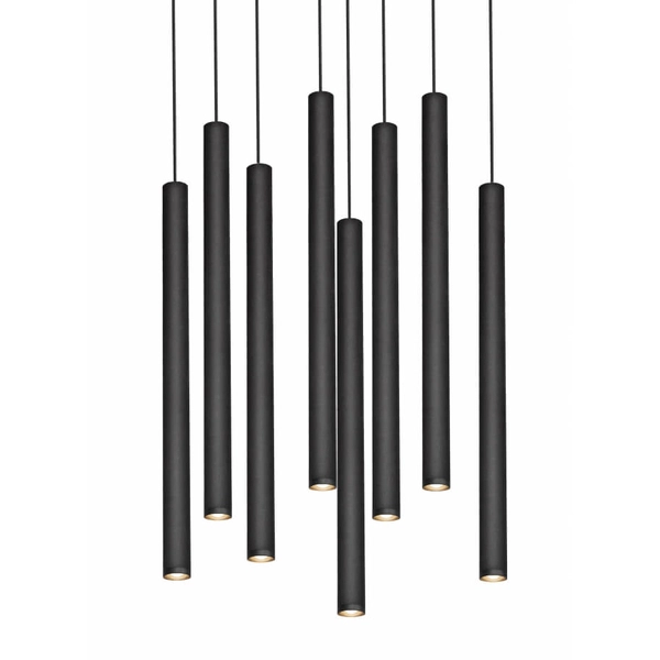 Minimalistyczna wisząca lampa LED Roll 11174802 Kaspa 33,6W 3000K czarna