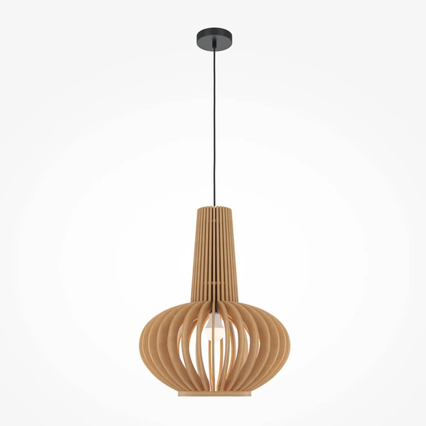 Lampa zawieszana Roots MOD193PL-01W1 Maytoni japandi do sypialni czarna beżowa