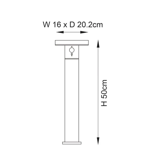 Słupek z czujnikiem Ebro 96934 LED 5,88W 3000K IP44 czarny biały