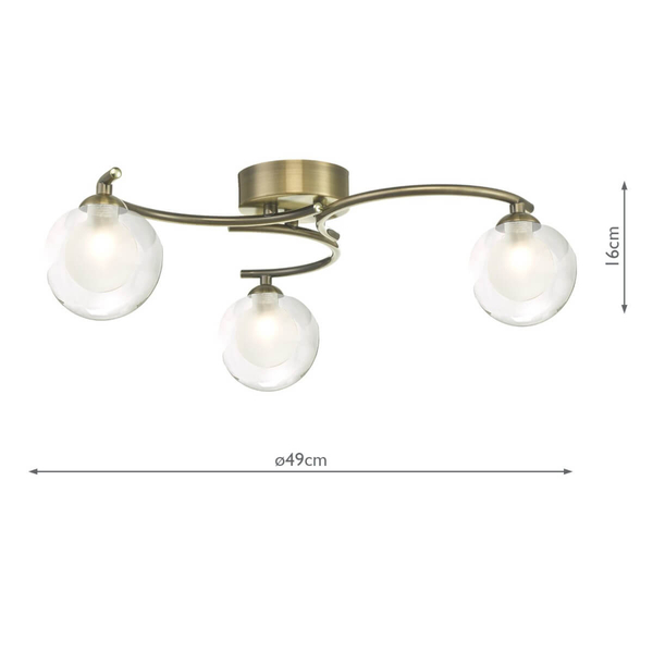 Kulista lampa sufitowa Nakita NAK5375-04 balls kule przezroczyste mosiądz