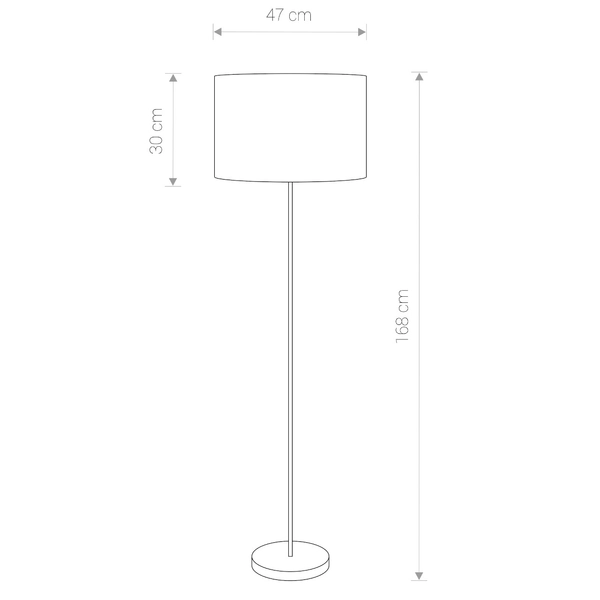 Podłogowa lampa klasyczna 8981 pokojowa z abażurem chrom ecru