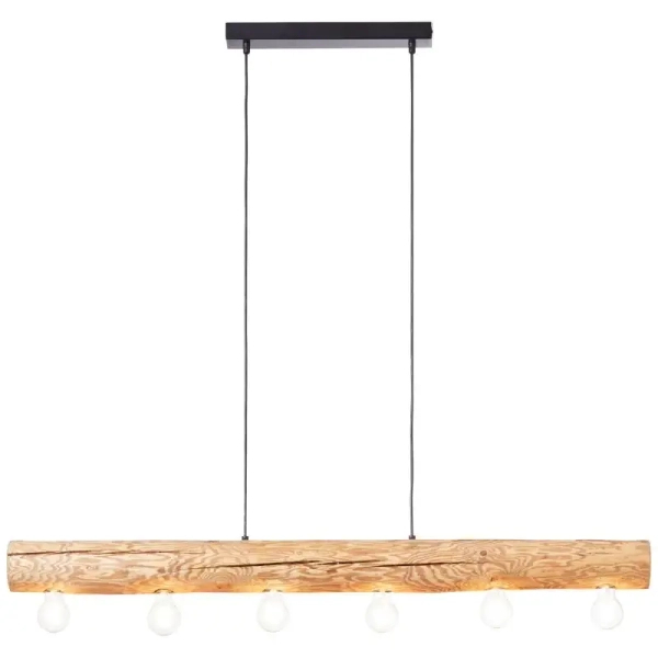 Drewniana lampa wisząca Trabo 99433/35 nad wyspę do kuchni sosnowa